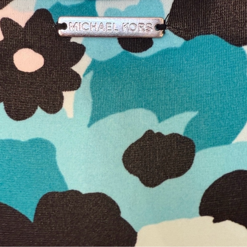 Michael Kors Aqua and Black Patterned Maxi Dress  NWOT - Picture 7 of 7